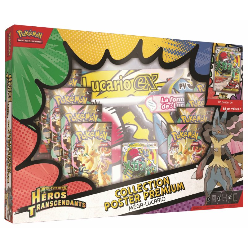 Pokemon - Coffret - Collection Poster Premium - Méga-Lucario - Héros Transcendants - ME2.5 - Français
