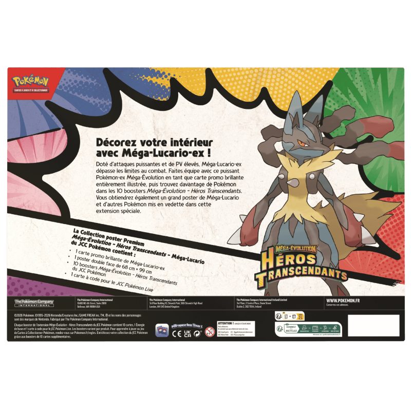 Pokemon - Coffret - Collection Poster Premium - Méga-Lucario - Héros Transcendants - ME2.5 - Français