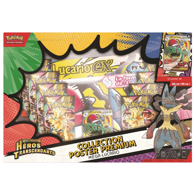 Pokemon - Coffret - Collection Poster Premium - Méga-Lucario - Héros Transcendants - ME2.5 - Français