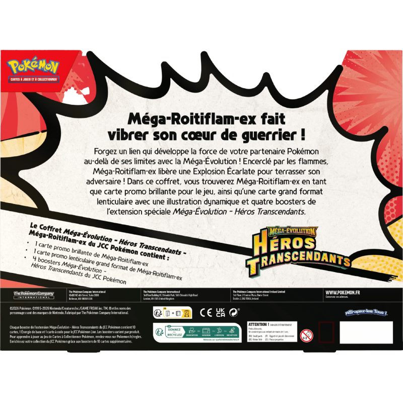 Pokemon - Coffret - Méga-Roitiflam ex - Héros Transcendants - ME2.5 - Français