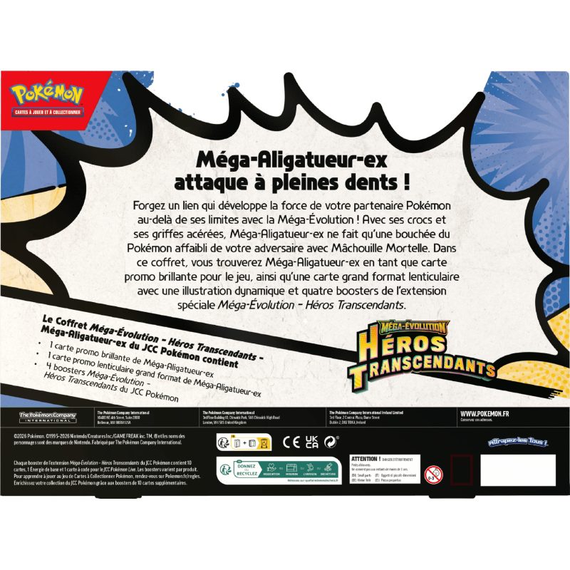 Pokemon - Coffret - Méga-Aligatueur ex - Héros Transcendants - ME2.5 - Français