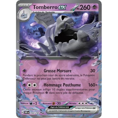 Tomberro-ex - 102/197 - EX - Flammes Obsidiennes