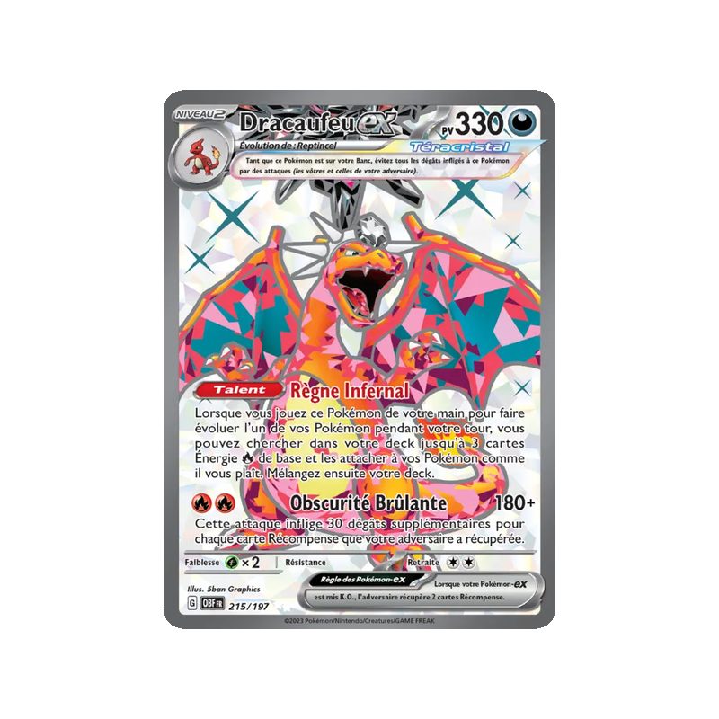Dracaufeu-ex - 215/197 - Ultra Rare - Flammes Obsidiennes