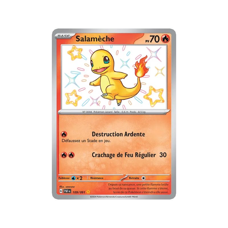 Salamèche - 109/91 - Shiny rare - Destinées de Paldea