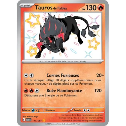 Tauros de Paldea - 111/91 - Shiny rare - Destinées de Paldea