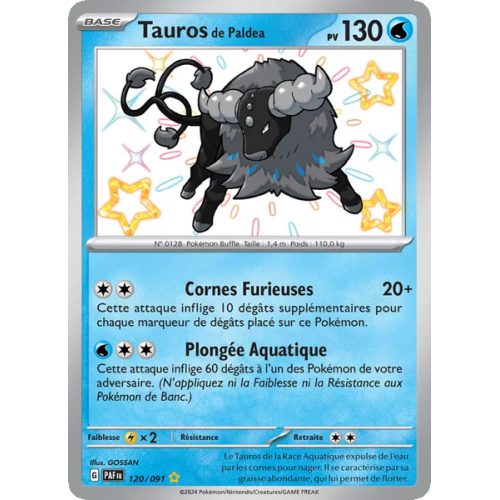 Tauros de Paldea - 120/91 - Shiny rare - Destinées de Paldea