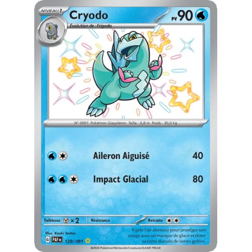 Cryodo - 129/91 - Shiny rare - Destinées de Paldea