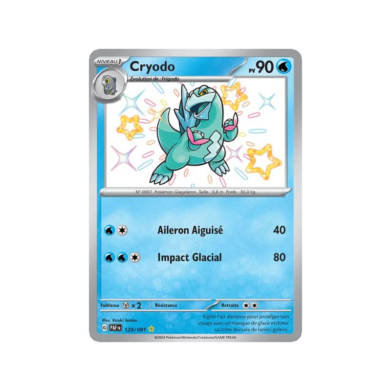 Cryodo - 129/91 - Shiny rare - Destinées de Paldea