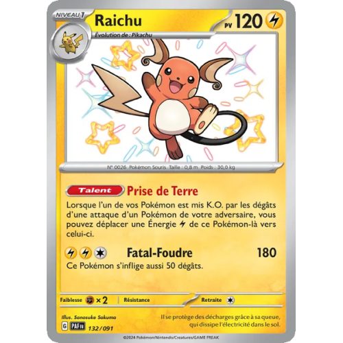Raichu - 132/91 - Shiny rare - Destinées de Paldea