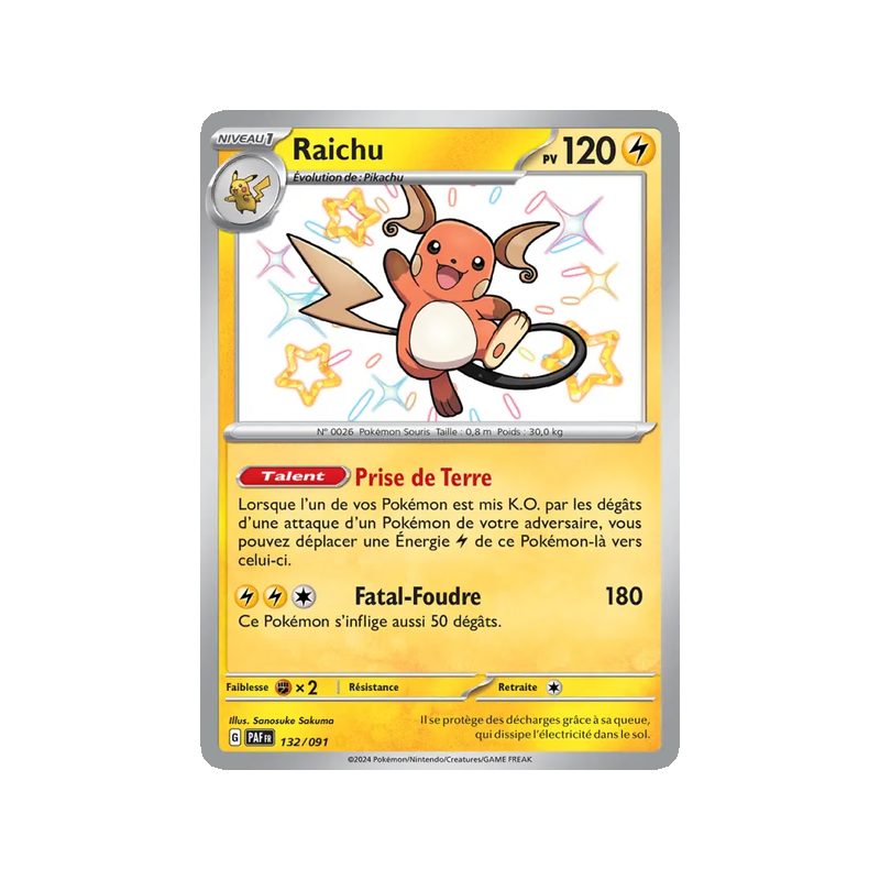 Raichu - 132/91 - Shiny rare - Destinées de Paldea