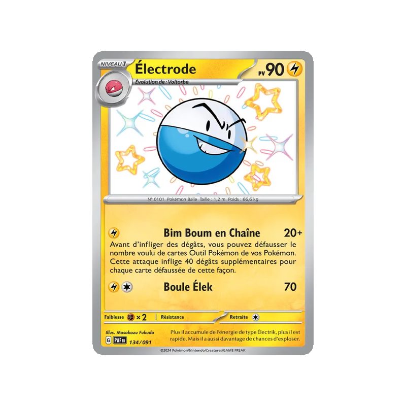 Électrode - 134/91 - Shiny rare - Destinées de Paldea