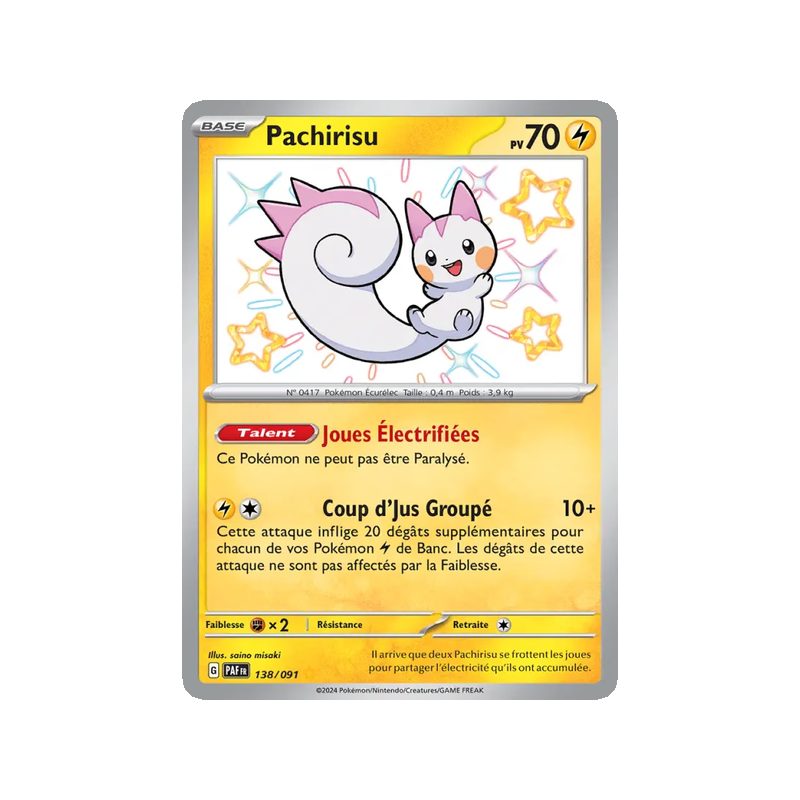 Pachirisu - 138/91 - Shiny rare - Destinées de Paldea