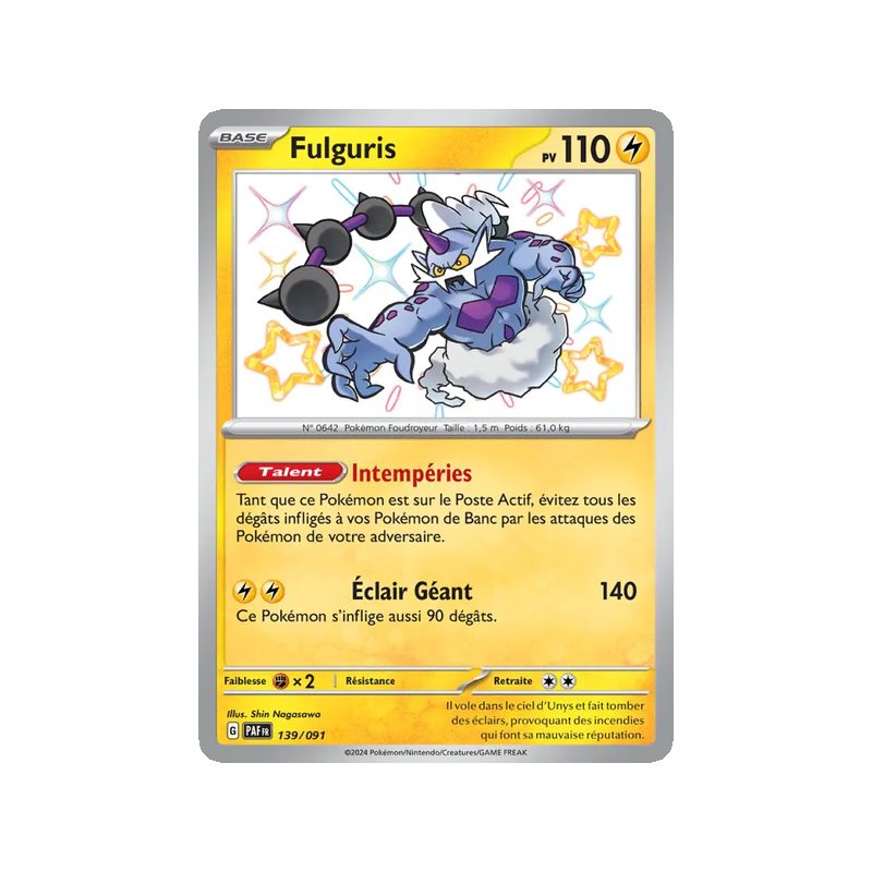 Fulguris - 139/91 - Shiny rare - Destinées de Paldea