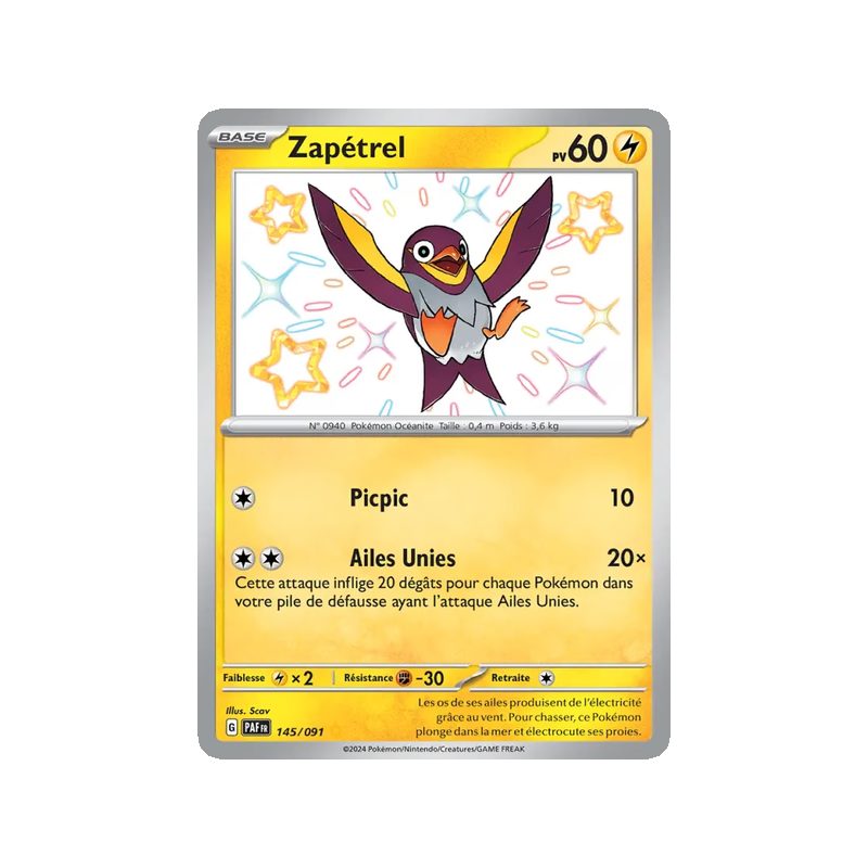 Zapétrel - 145/91 - Shiny rare - Destinées de Paldea