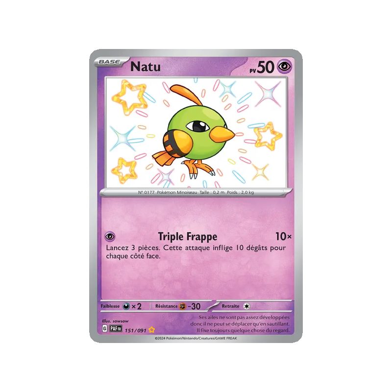 Natu - 151/91 - Shiny rare - Destinées de Paldea