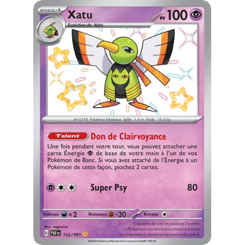 Xatu - 152/91 - Shiny rare - Destinées de Paldea