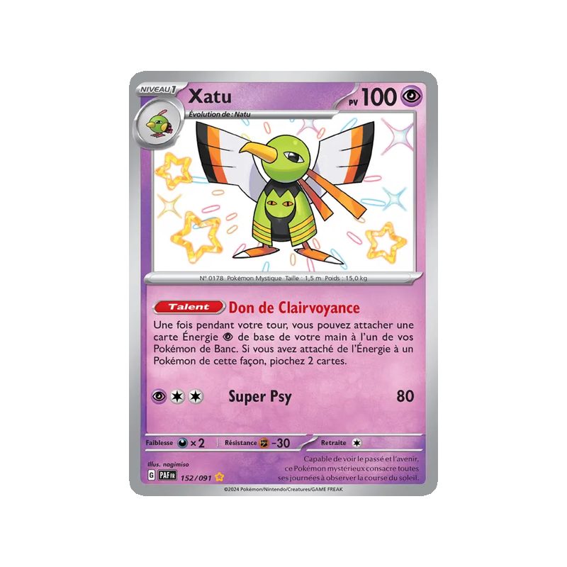 Xatu - 152/91 - Shiny rare - Destinées de Paldea