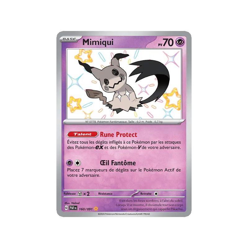 Mimiqui - 160/91 - Shiny rare - Destinées de Paldea