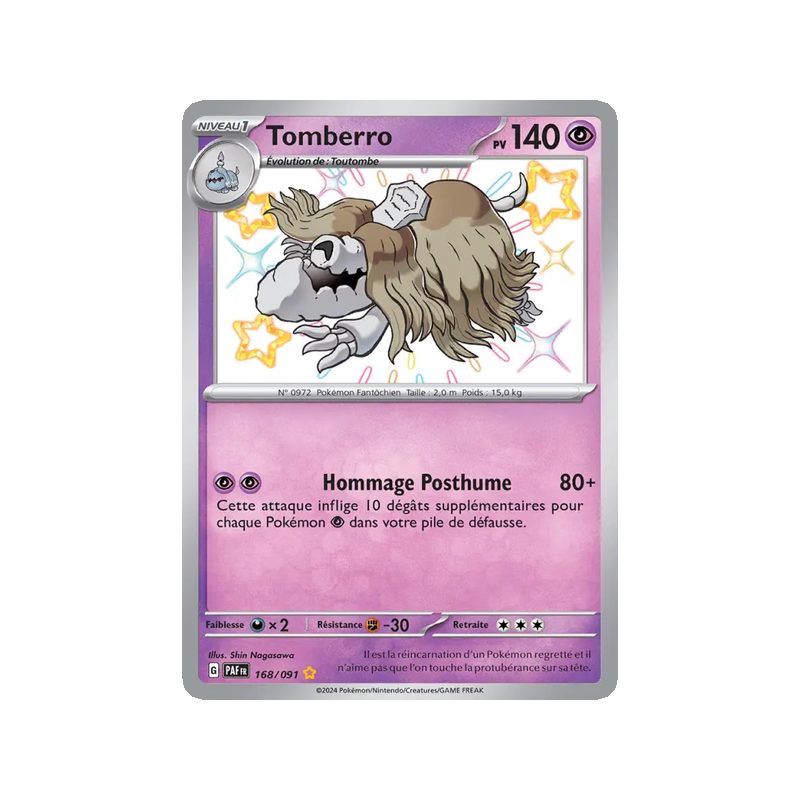 Tomberro - 168/91 - Shiny rare - Destinées de Paldea