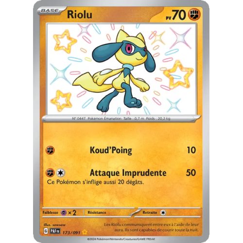 Riolu - 173/91 - Shiny rare - Destinées de Paldea