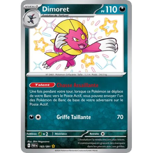 Dimoret - 183/91 - Shiny rare - Destinées de Paldea