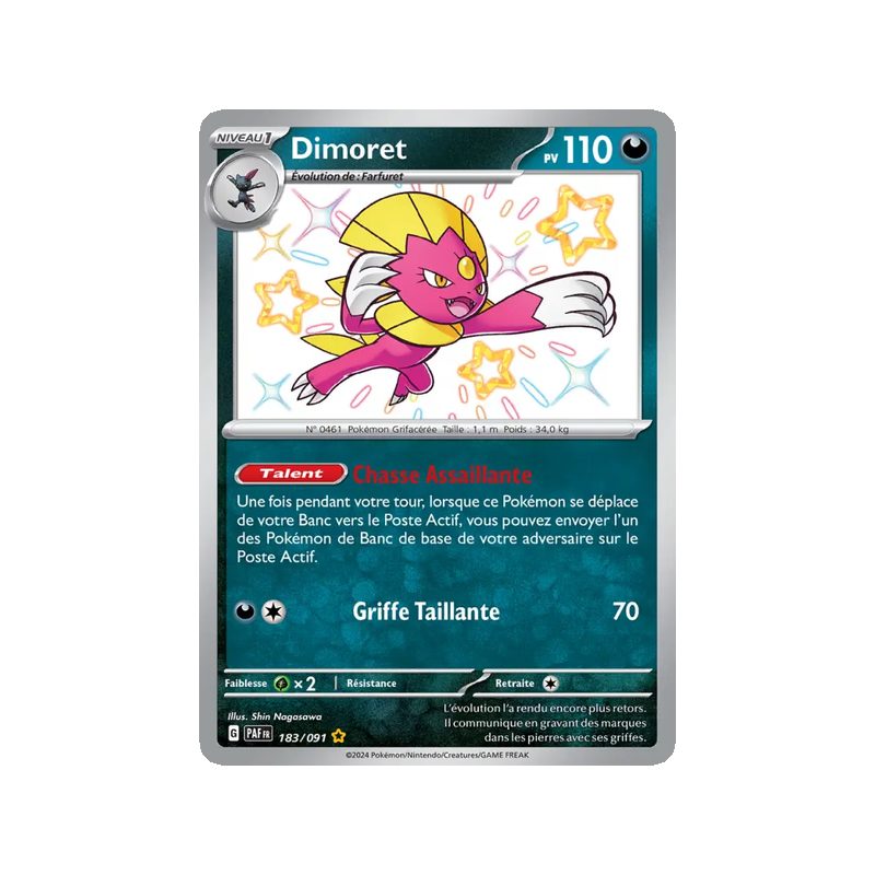 Dimoret - 183/91 - Shiny rare - Destinées de Paldea