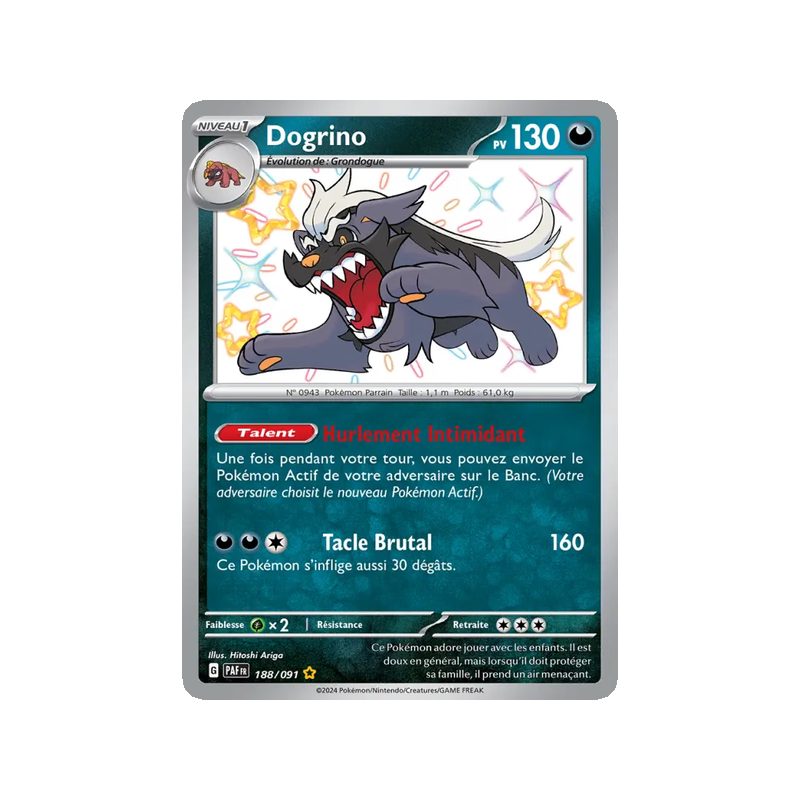 Dogrino - 188/91 - Shiny rare - Destinées de Paldea