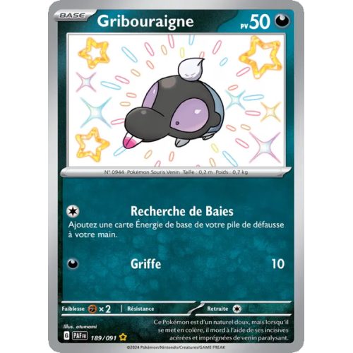 Gribouraigne - 189/91 - Shiny rare - Destinées de Paldea