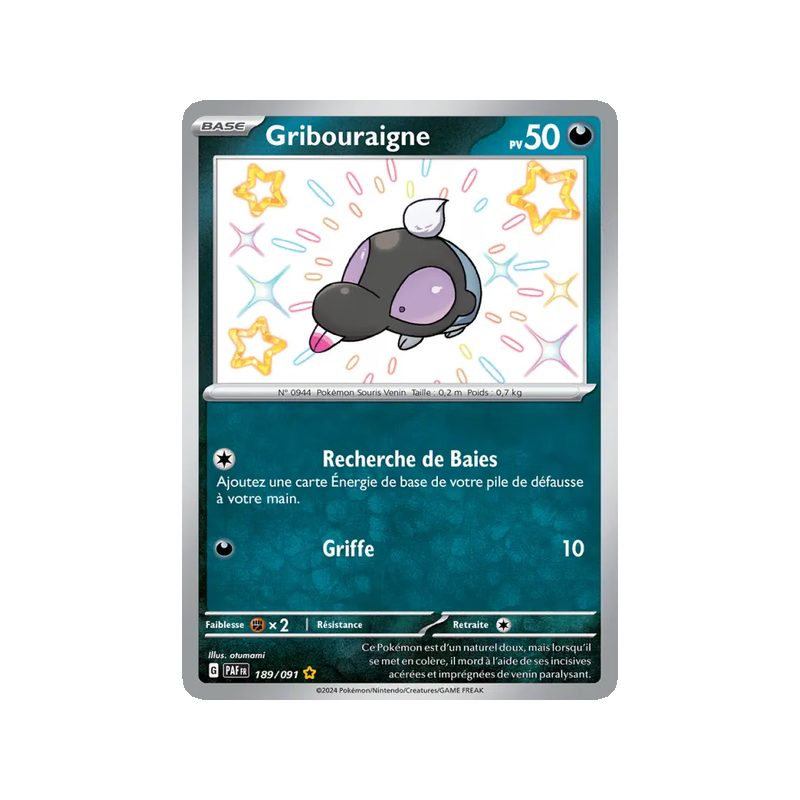 Gribouraigne - 189/91 - Shiny rare - Destinées de Paldea