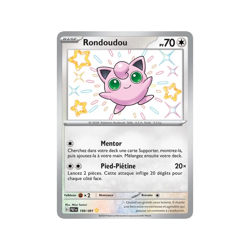 Rondoudou - 198/91 - Shiny rare - Destinées de Paldea