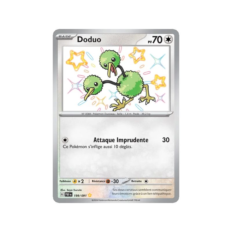 Doduo - 199/91 - Shiny rare - Destinées de Paldea