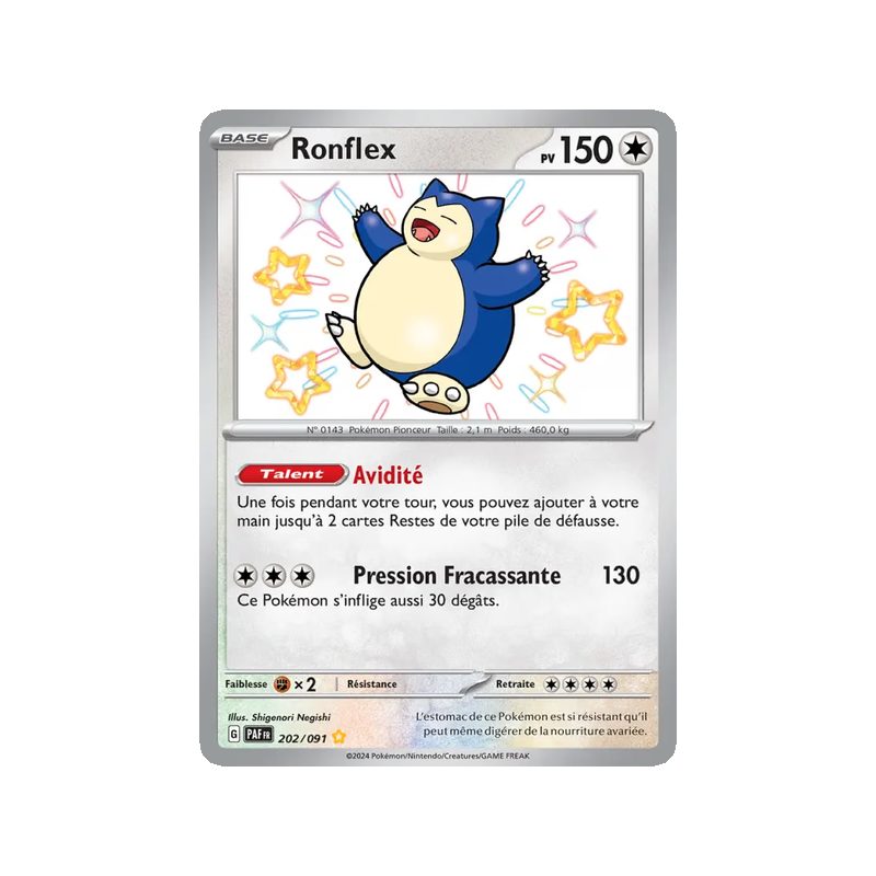 Ronflex - 202/91 - Shiny rare - Destinées de Paldea
