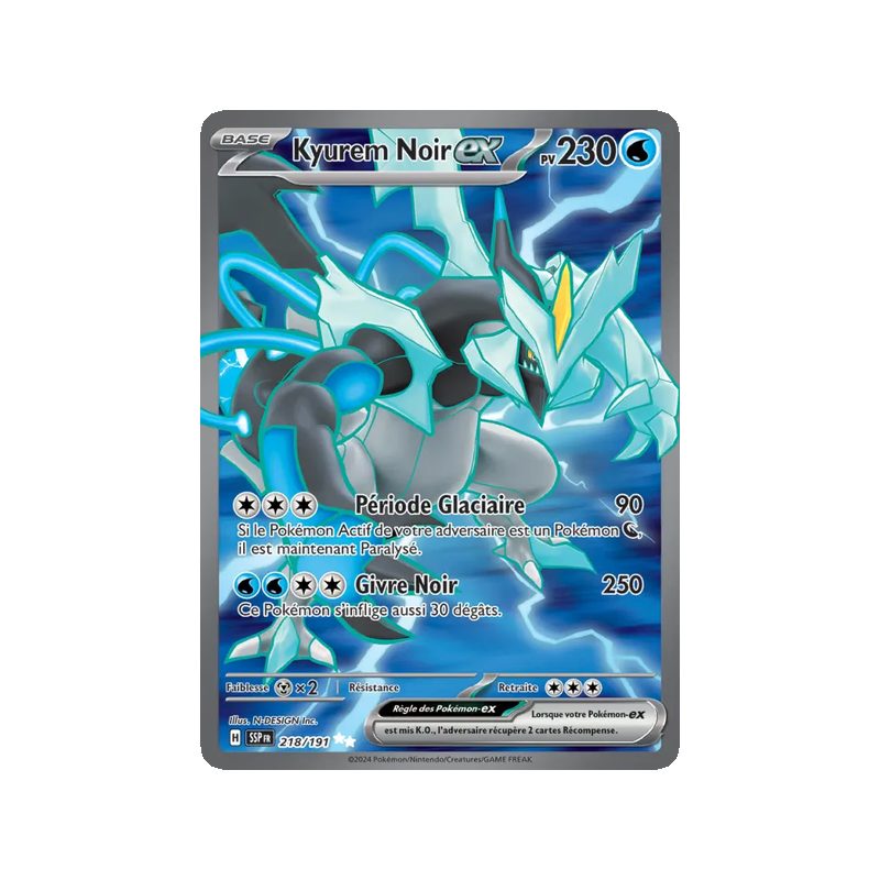 Kyurem Noir-ex - 218/191 - Ultra Rare - Étincelles Déferlantes