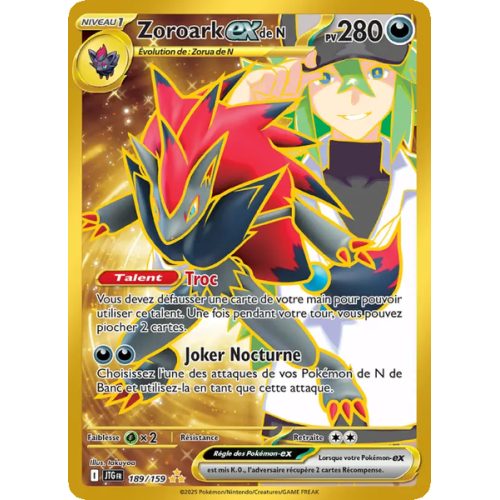 Zoroark-ex de N - 189/159 - Hyper rare - Aventures Ensemble