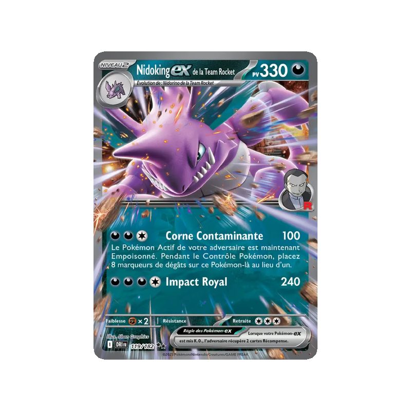 Nidoking-ex de la Team Rocket - 119/182 - EX - Rivalités Destinées