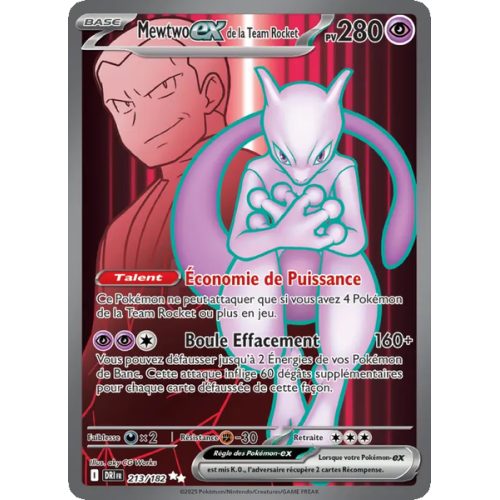 Mewtwo-ex de la Team Rocket - 213/182 - Ultra Rare - Rivalités Destinées