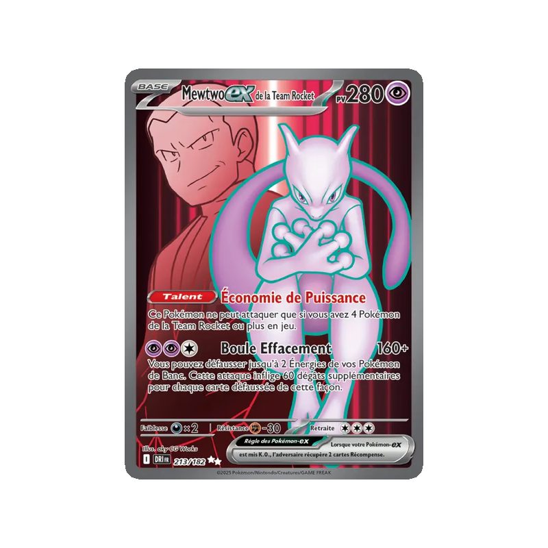 Mewtwo-ex de la Team Rocket - 213/182 - Ultra Rare - Rivalités Destinées