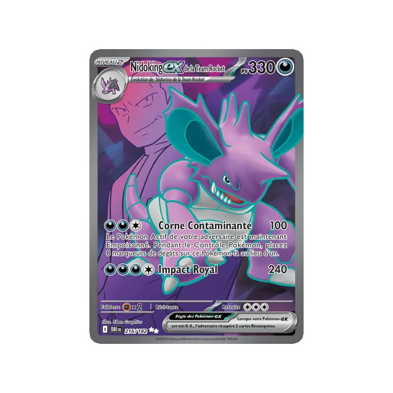 Nidoking-ex de la Team Rocket - 216/182 - Ultra Rare - Rivalités Destinées