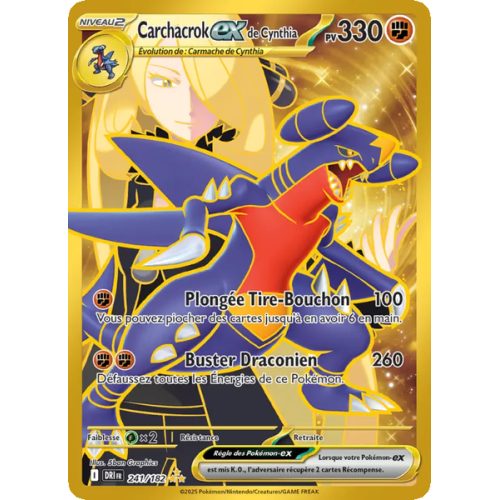 Carchacrok-ex de Cynthia - 241/182 - Hyper rare - Rivalités Destinées