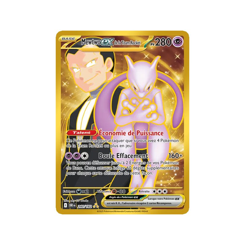 Mewtwo-ex de la Team Rocket - 240/182 - Hyper rare - Rivalités Destinées