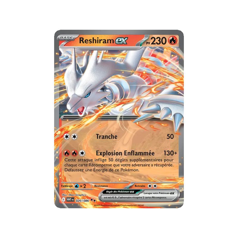 Reshiram-ex - 020/86 - EX - Flamme Blanche