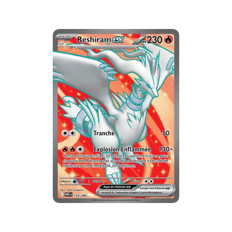 Reshiram-ex - 158/86 - Ultra Rare - Flamme Blanche