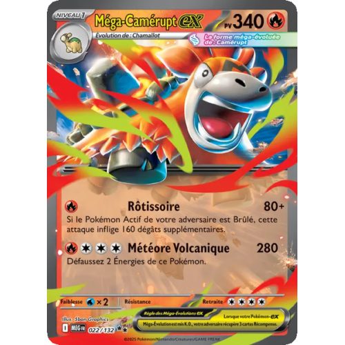 Méga-Camérupt-ex - 022/132 - Double rare - Méga-Évolution