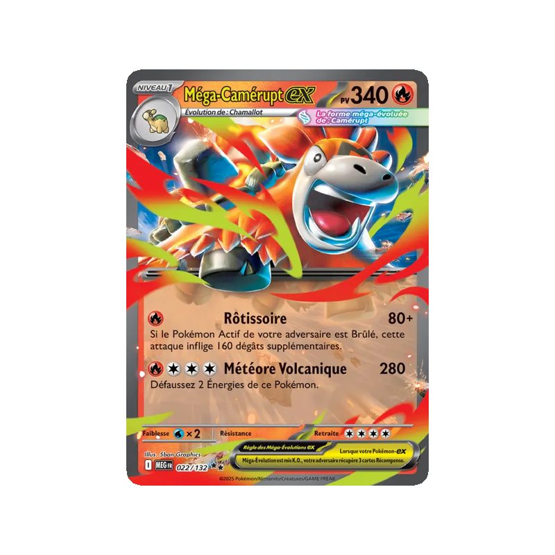 Méga-Camérupt-ex - 022/132 - Double rare - Méga-Évolution