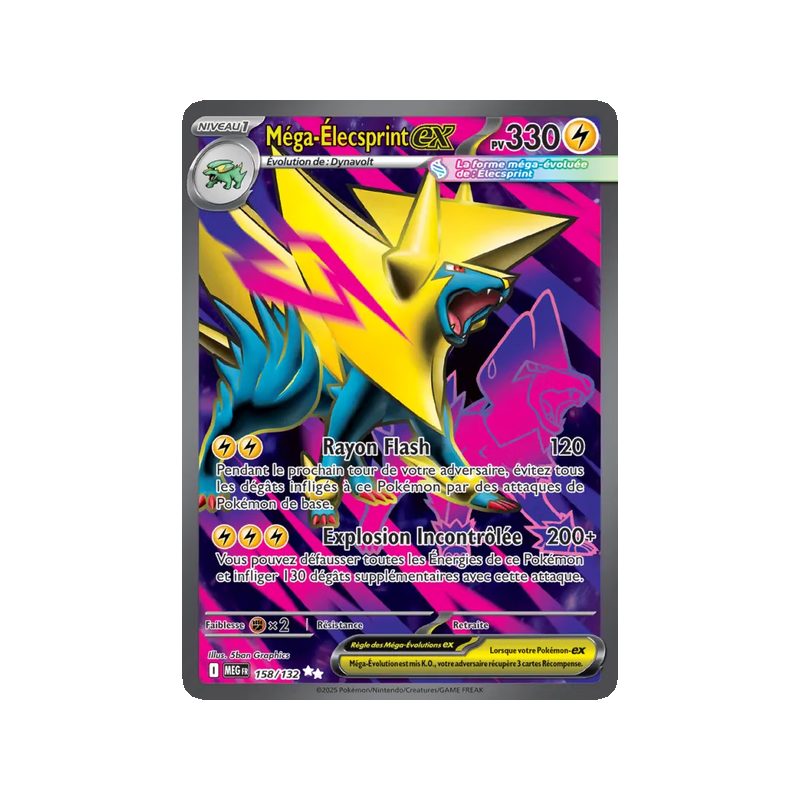 Méga-Élecsprint-ex - 158/132 - Ultra Rare - Méga-Évolution