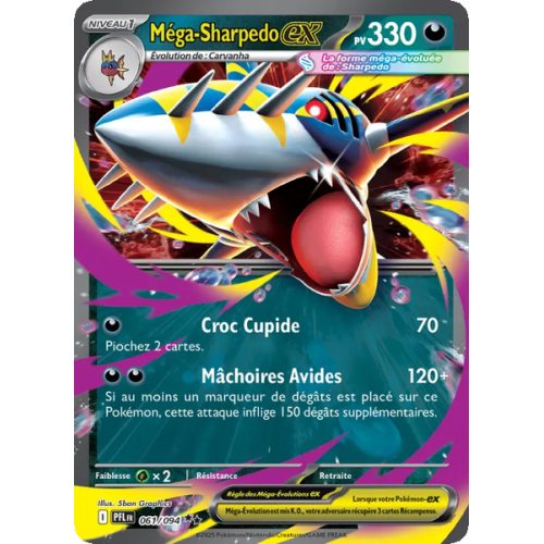 Méga-Sharpedo-ex - 061/94 - Double rare - Flammes Fantasmagoriques