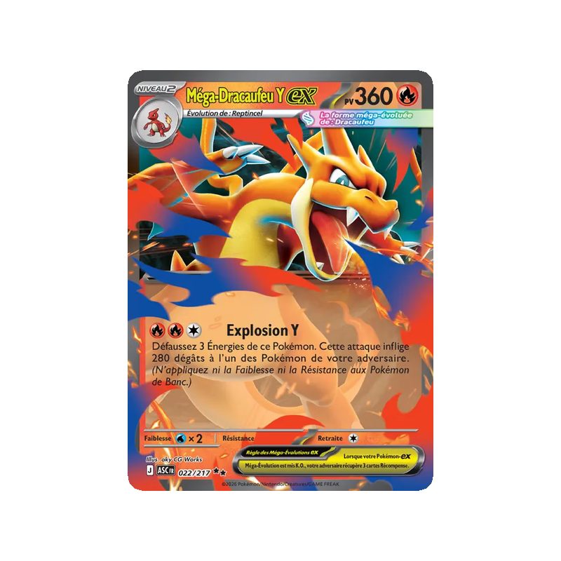 Méga-Dracaufeu Y-ex - 022/217 - Double rare - Héros Transcendants
