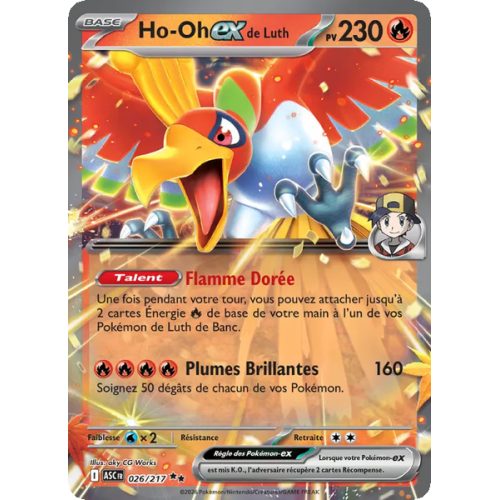 Ho-Oh-ex de Luth - 026/217 - Double rare - Héros Transcendants