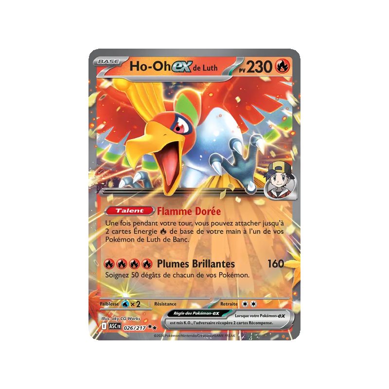Ho-Oh-ex de Luth - 026/217 - Double rare - Héros Transcendants