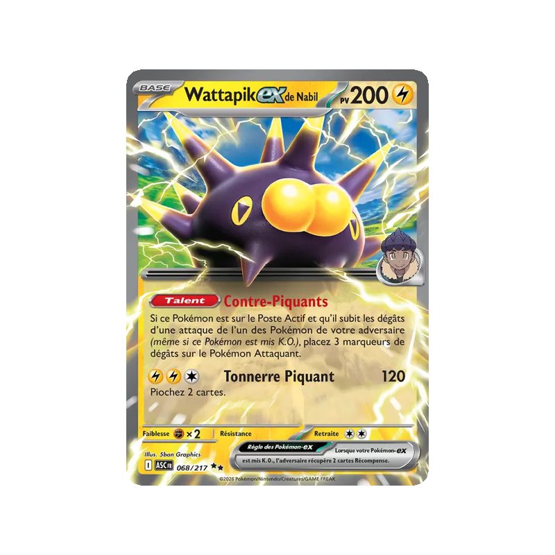 Wattapik-ex de Nabil - 068/217 - Double rare - Héros Transcendants